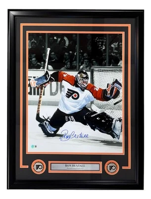 Ron Hextall Signed Framed 16x20 Philadelphia Flyers Save Photo BAS - Image 1 of 2