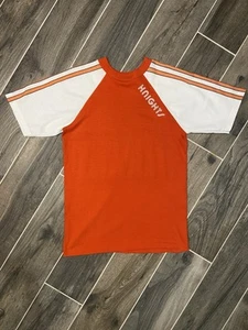 Vintage 70s-80s Unisex Orange “Knights” Velva Sheen Tshirt Single Stitch XS/S - Picture 1 of 16