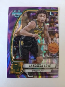2024-25 Bowman U Chrome Langston Love Purple Lava Refractor 1st Bowman Baylor - Picture 1 of 2