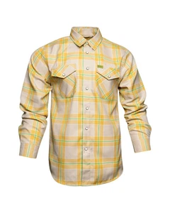 DIXXON Flannel Sz M The Sando Japan Series Yellow Green Pearl Snap Brand New - Picture 1 of 3