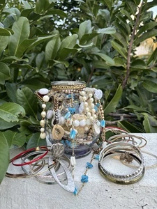 Tarro de joyería misterioso con tema azul caprichoso Cottagecore, usable más de 2 libras - Imagen 1 de 17