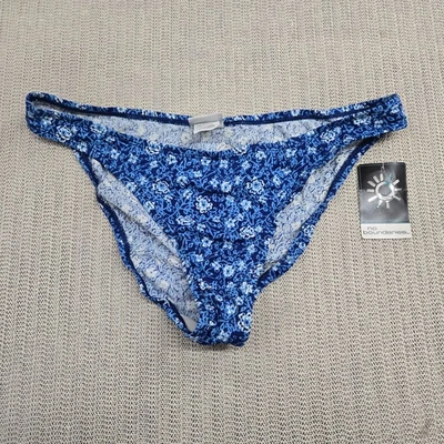 Pantalones de traje de baño de bikini vintage sin límites para mujer XL azul floral calzoncillos años 90 Foto 1 de 4