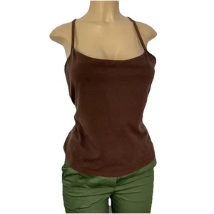 Eileen Fisher braun gefüttertes Tanktop Shirt Damen Größe PL Freizeit Camisole Baumwolle - Bild 1 von 15