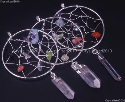 Кулон из натуральных драгоценных камней ловец снов исцеляющий кристалл заостренный рейки чакра 60 мм - Изображение 1 из 4