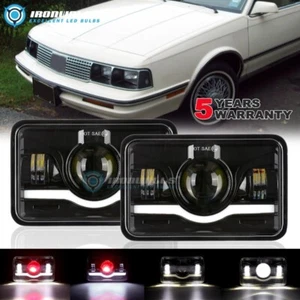 2Pcs 4x6" Square LED Projector Headlights DRL For Oldsmobile Cutlass 1977-1996 - Picture 1 of 11