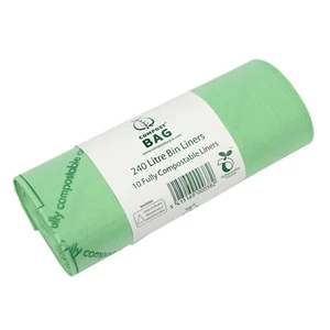 10x 240L Compostable Wheelie Bin Sacks-Compost Bag Bin Liners-EN13432-240 litre - Picture 1 of 5
