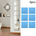 6PCS Mirror Tile Wall Sticker Square Self Adhesive Room Decor Stick On Art Home