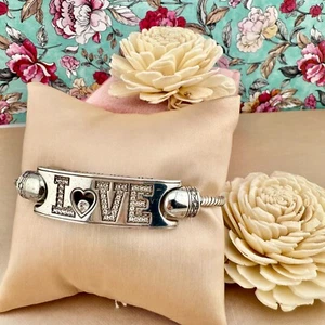 Brighton “LOVE” Message Bracelet with Pave Crystals – All You Need Is Love - Picture 1 of 8