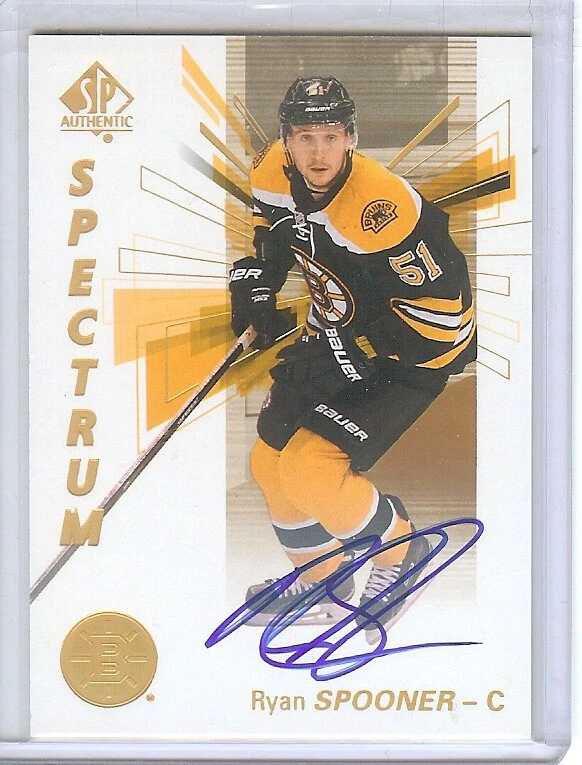 2016-17 SP Authentic Ryan Spooner SP Spectrum Auto Boston Bruins Card #62  - Image 1 of 1