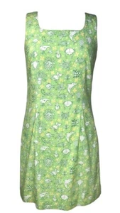 Vestido recto vintage Lilly Pulitzer talla 8 verde Seersucker etiqueta blanca tema náutico - Imagen 1 de 16