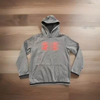UNDER ARMOUR YOUTH PULLOVER HOODIE SWEATSHIRT GRAY RED LOGO SZ LG - Image 1 of 4