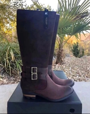 SOREL LOLLA высокий 9 EQUESTRIAN езды загрузки дождя загрузки женщин новый в коробке водонепроницаемый - Изображение 1 из 4