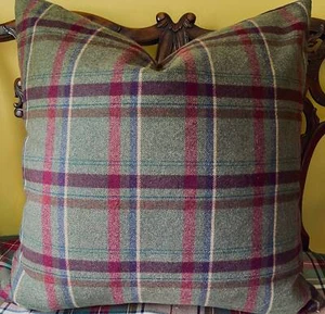 Ralph Lauren Heathland Plaid Wacholder italienische Wolle maßgefertigter Kissenbezug alle Größen - Bild 1 von 7