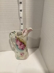 1943 Royal Crown Chantilly Rose Hand Painted White Purple Flower Ceramic Creamer - Picture 1 of 8