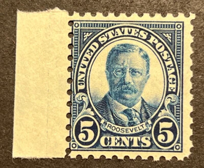 Travelstamps:  US Stamps Scott # 586 MINT OG NH  5 CENT 1924 THEODORE ROOSEVELT - Image 1 of 4