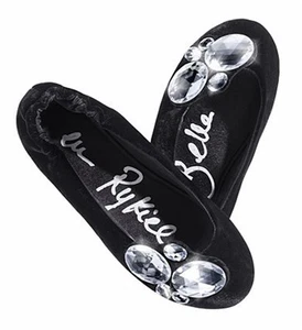 BNWT Beautiful Designer SONIA RYKIEL H&M Ladies Black Velvet Ballet Flats 9-10 - Picture 1 of 1