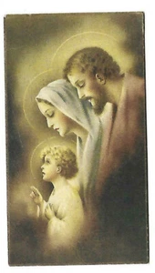 1939 VINTAGE HOLY FAMILY HOLY CARD PRINT IN USA - Bild 1 von 2