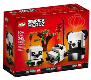 Brand New Factory Sealed LEGO 40466 Brickheadz Panda Bear & Baby Pandas Retired - Picture 1 of 2