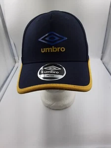 Umbro Hat Mens Cap Workwear Soccer Navy BLUE With Yellow Trim One Size Fits Most - Picture 1 of 10