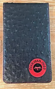 Coolman Golf Scorecard Holder Black Embroidered Logo Golfer Score Card Portfolio - Picture 1 of 5