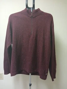 Woolrich Wool 1/4 Zip Long Sleeve Pullover Sweater Mens Large- Red -  - Picture 1 of 9