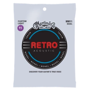 Martin MM11 11-52 Custom Light Retro Monel Acoustic Guitar Strings 1-3 Packs - Picture 1 of 2