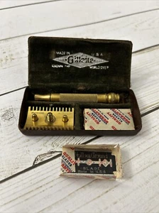 Messing antiker Rasierhobel Gillette in Metallbox - Bild 1 von 5