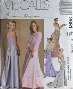 McCalls 2681 Evening Elegance Misses 14-18 SKIRT Train Pouf Bustle Godet Pattern - Picture 1 of 2
