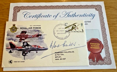 A signed original First Day Cover by Douglas Bader the Battle of Britain hero. - Image 1 of 4