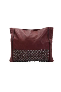 Pochette morbida donna frassino pelle stella dettagli borchie cerniere vino rosso medio - Foto 1 di 6