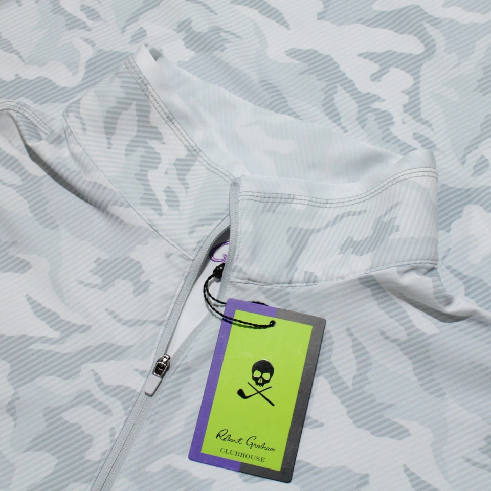 Pullover Robert Graham Nuevo con Etiquetas Faro 1/4 Cremallera Talla L en Blanco/Gris Camuflaje Mezcla de Poliéster Foto 1 de 4