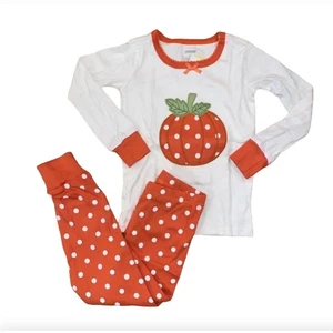 NWT Gymboree Girls Orange & Ivory Lil' Pumpkin Cotton 2-Piece Pajamas -SIZE 2T - Picture 1 of 9