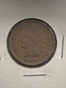 Centavo cabeza india 1907 - moneda como se muestra - Imagen 1 de 3