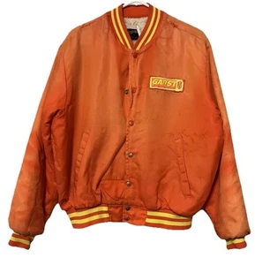 Vintage Swingster Jacket Men’s L Snap Orange Sherpa Lining GARST Seed DISTRESSED - Picture 1 of 17
