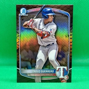 PABLO GUERRERO 2025 BOWMAN BASEBALL #BCP-144 REPTILIAN CHROME REFRACTOR RANGERS - Picture 1 of 2