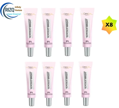 L'Oreal Glycolic Bright Serum Instant Glowing 8% Melasyl Brightness Winked - x8 - Image 1 of 4