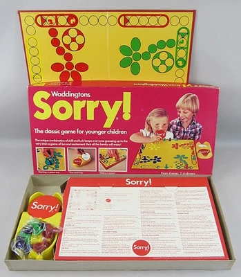 Vintage Sorry Board Game By Waddingtons 1980 Retro Family Game Complete - Image 1 of 4