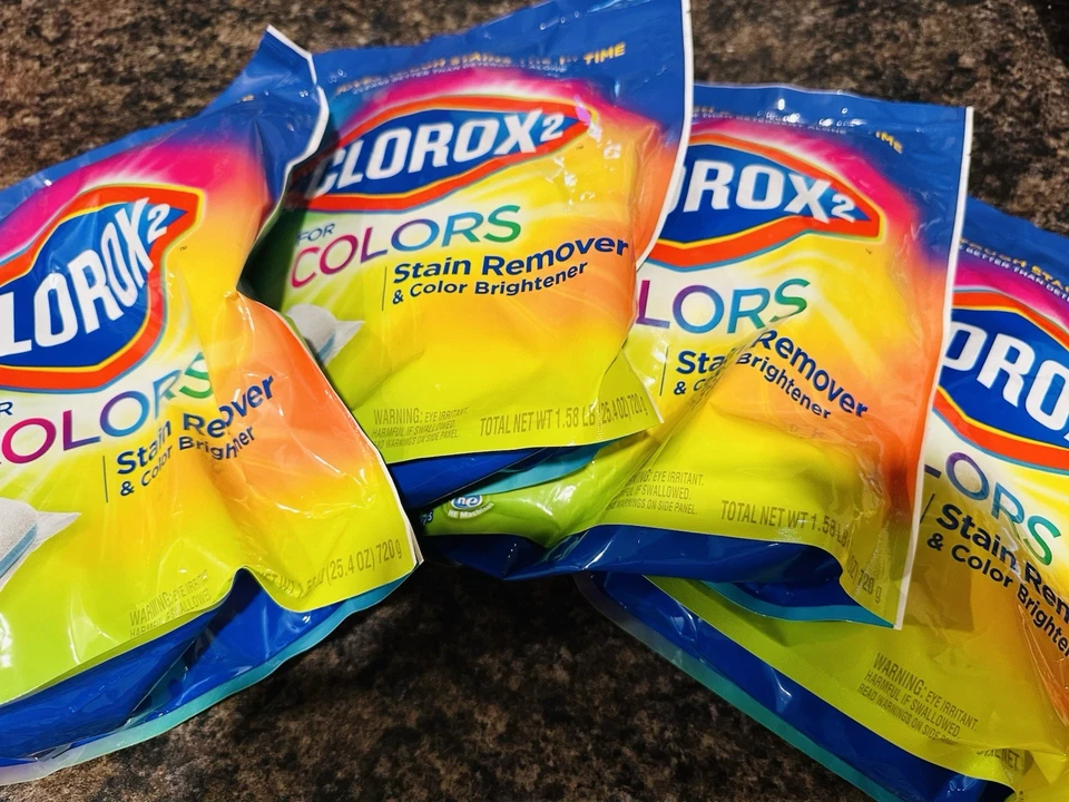 4 упаковки Clorox 2 для цветного средства для удаления пятен осветлитель 4x40 штук капсулы чистое белье - Изображение 1 из 1