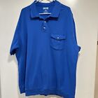 Duluth Trading Co Shirt Men 2Xlt Blue Polo Relaxed Fit Short Sleeve Front Pocket