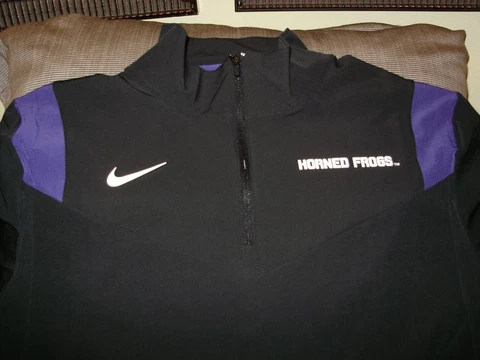 TCU Horned Frogs Nike DC6054 Coaches 1/4 Zip Black Golf Wind Jacket Men's Large Cover