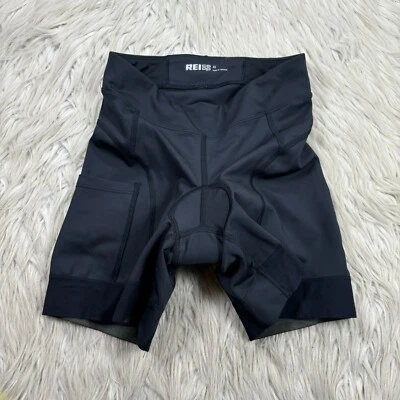 Pantalones cortos de bicicleta REI para mujer XS negros acolchados con entrepierna de 5,5" Foto 1 de 4