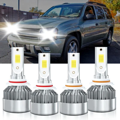Combo de 4x bombillas LED de haz alto bajo para Chevrolet Trailblazer EXT 2002-2006 Foto 1 de 4