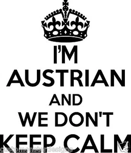 Pegatina de pared austriaca... 20 pulgadas de alto no mantenemos la calma vinilo arte de pared decoración - Imagen 1 de 2