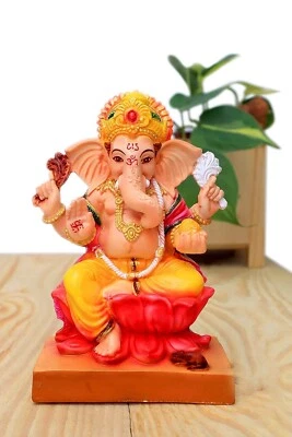 Estatua Señor Ganapathi Decoración del Hogar Pieza de Exhibición Decorativa 929M3 Multicolor Foto 1 de 4