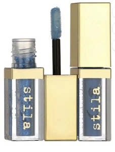 NIB STILA Double Dip Suede Shade and Glitter & Glow Liquid Eye Shadow BLUE JEAN - Picture 1 of 5