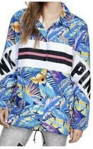 UNDERCOVER IMPERMEABILE NUOVO CON ETICHETTE VICTORIA'S SECRET ROSA COACHES SHERPA FODERATO FLOREALE ANORAK MEDIUM