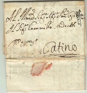 2776-STATO PONTIFICIO, PREF., LETTERA PER POGGIO CATINO, SU UNA DOTE, 1759 - Picture 1 of 4