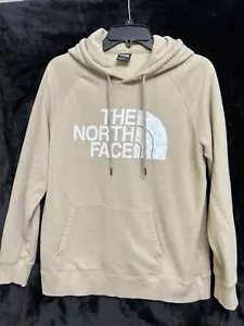 Women’s Medium North Face Half Dome Hoodie Beige with Subtle Animal Print Szmed - Picture 1 of 15