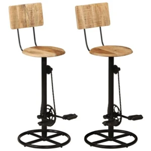 vidaXL Bar Stools 2 pcs Solid Wood Mango - Picture 1 of 13