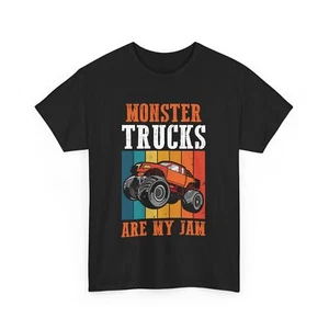 Monster Truck Lover Driver | Retro Monster Trucks Are My Jam T-Shirt - Picture 1 of 15